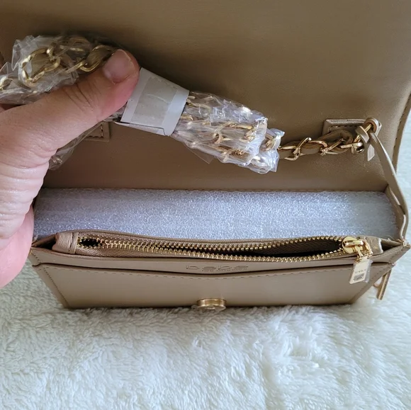 bebe Chica👩 Stud Crossbody Bag in Beige - NWT - Picture 10 of 16